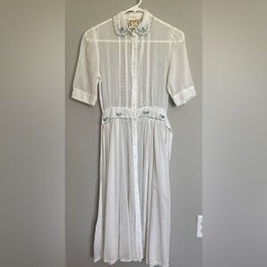 Vintage Gunne Sax by Jessica McClintock sheer white dress (below knee)